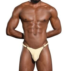 Andrew Christian Braided Swim Thong Beige Medium